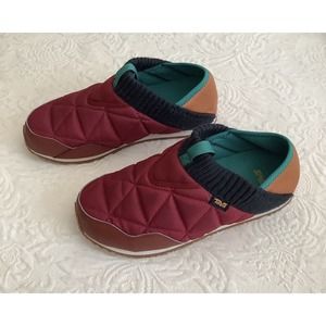 Teva ReEmber Camp Shoes Slippers Women 7 Red Navy Teal
